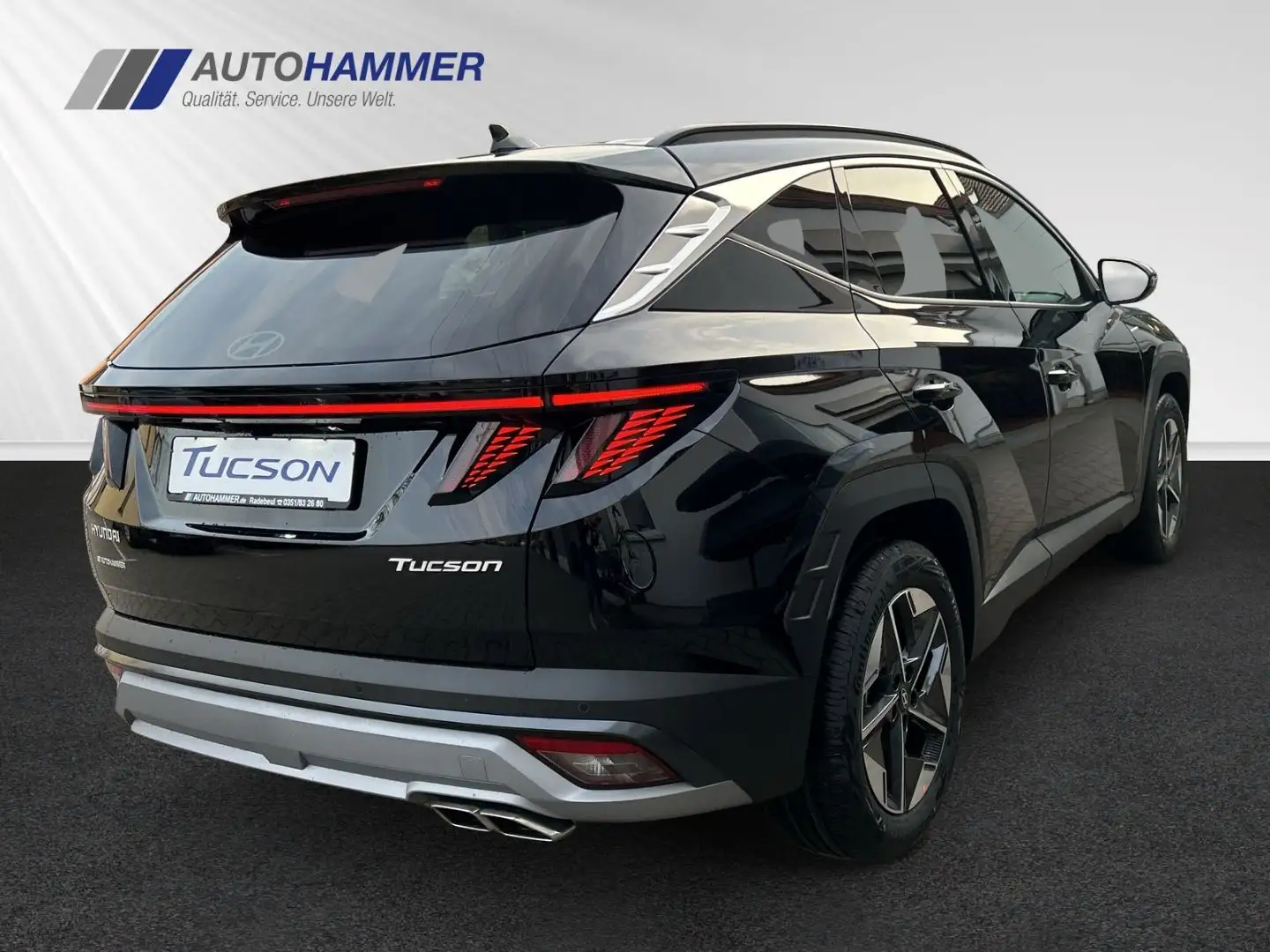 Hyundai TUCSON 1.6T DCT 2WD TREND LED Teilleder Navi eHK Schwarz - 2