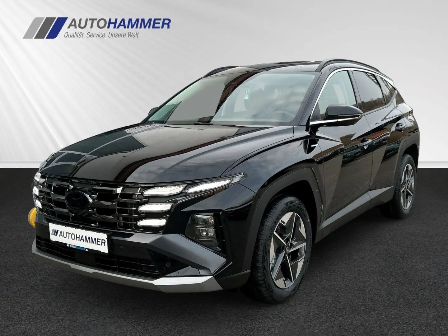 Hyundai TUCSON 1.6T DCT 2WD TREND LED Teilleder Navi eHK Schwarz - 1