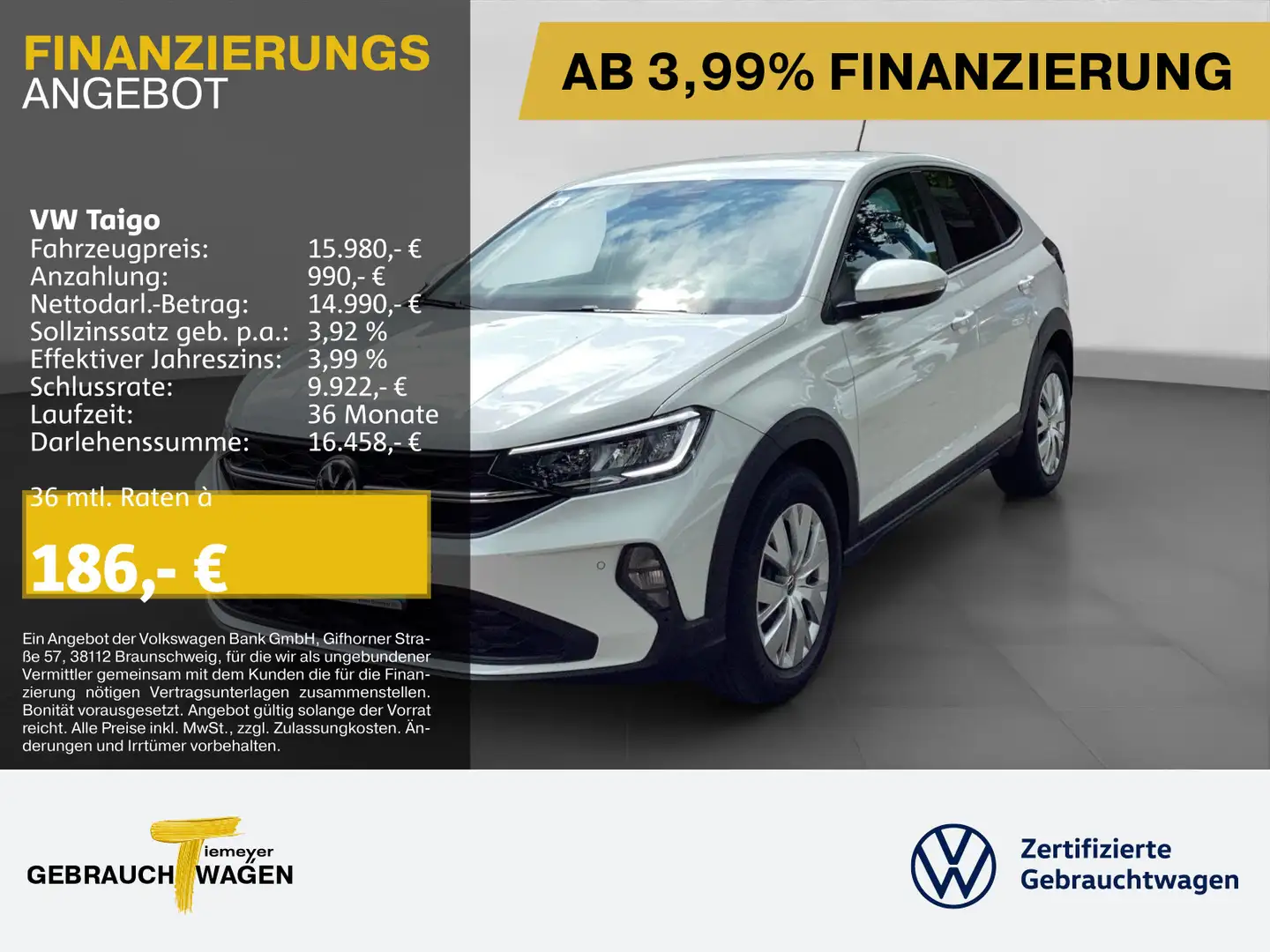Volkswagen Taigo 1.0 TSI APP-CON LED VIRTUAL SITZH Blanco - 1