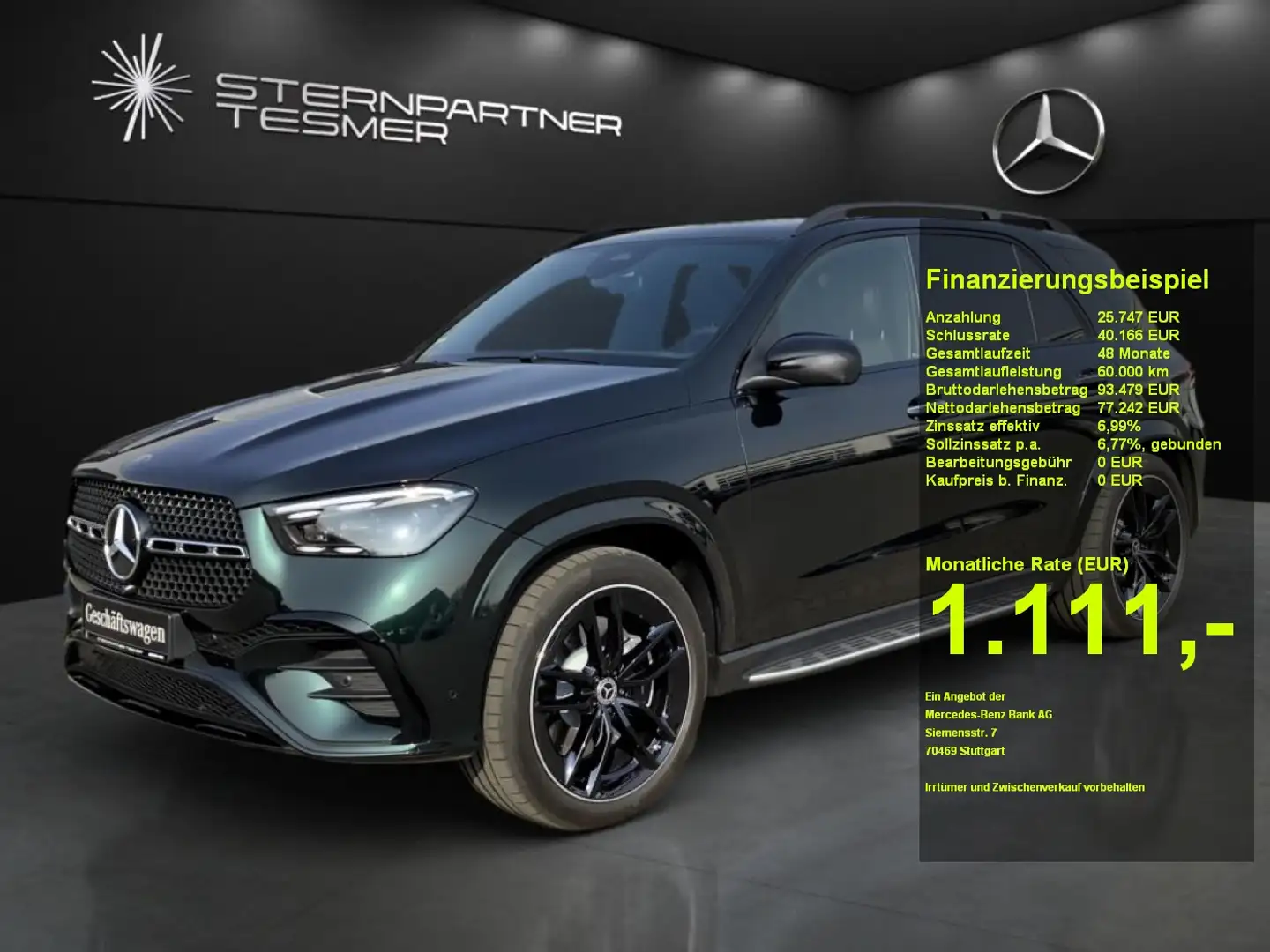 Mercedes-Benz GLE 350 de 4M #AMG #BURMESTER #HUD #AHK #PANO-SD Зелёный - 1