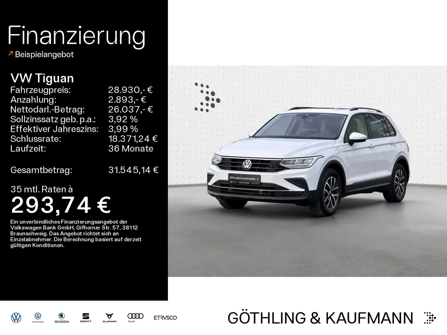 Volkswagen Tiguan Life 2.0 TDI DSG*NAVI*PANO*AHK*KomfortSit Blanc - 1