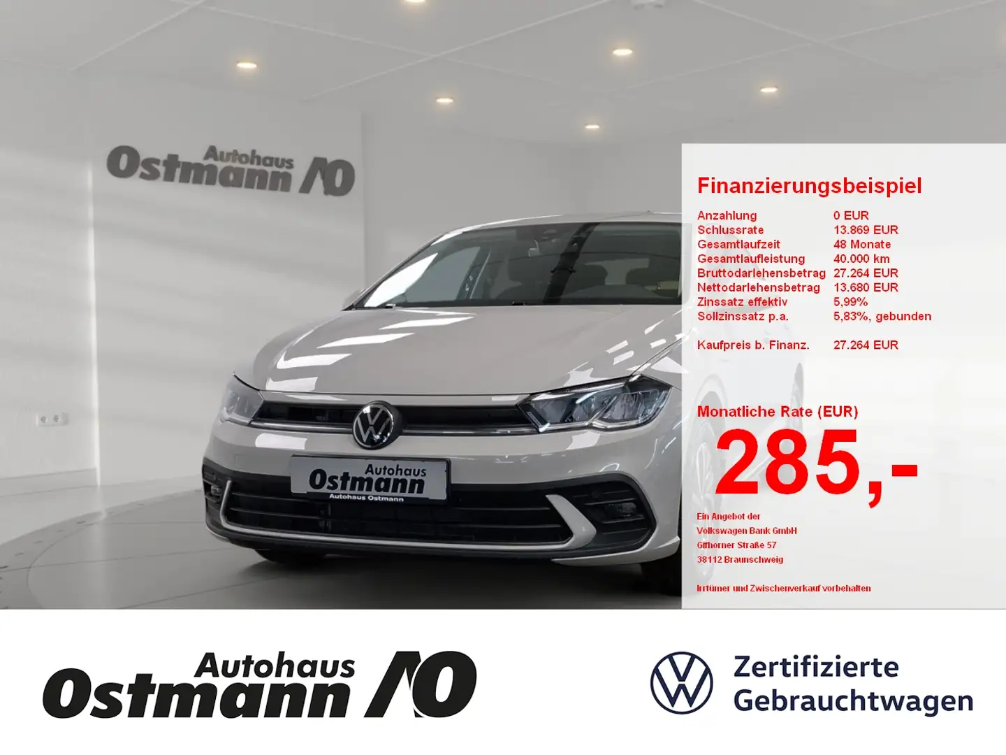 Volkswagen Polo VI 1.0 TSI Life LM RFK LED DAB+ SHZ Grau - 1