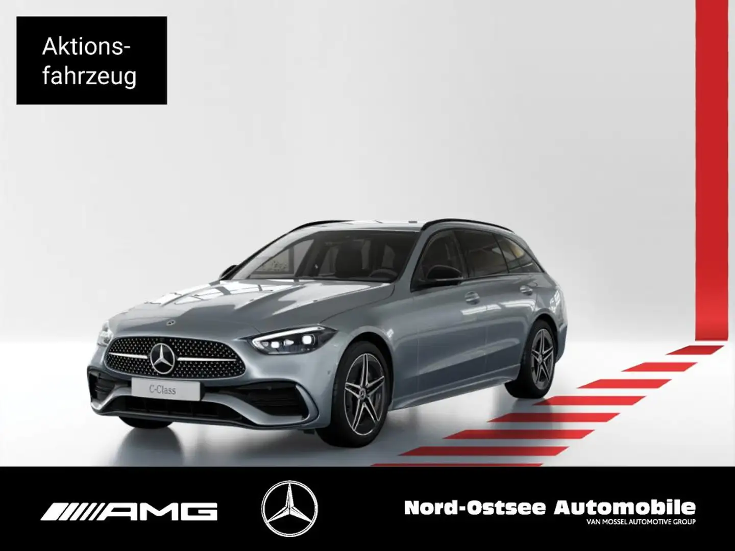 Mercedes-Benz C 200 T AMG NIGHT PANO AHK DIGITAL-LIGHT 360° Silber - 1