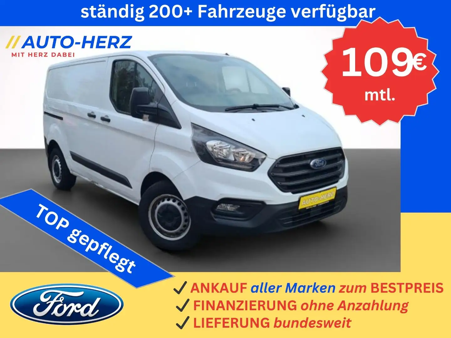 Ford Transit Custom Kasten 320 L1  *3-SITZE+1.HAND* Bianco - 1