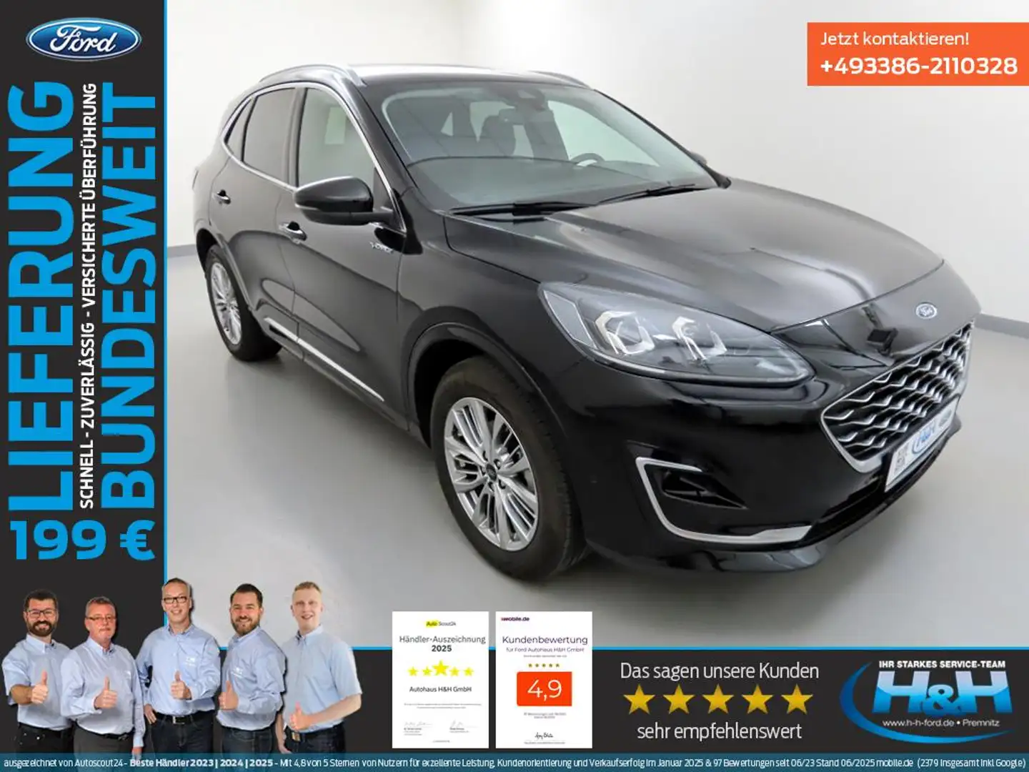 Ford Kuga 2.5 Plug-in-Hybrid Vignale LED+AHK+iACC Schwarz - 1