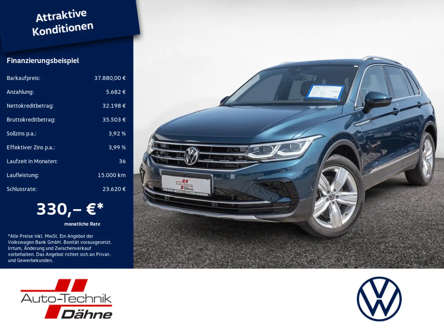 Volkswagen Tiguan 2.0 TDI SCR Elegance 4MOTION STANDHZ Blau - 1