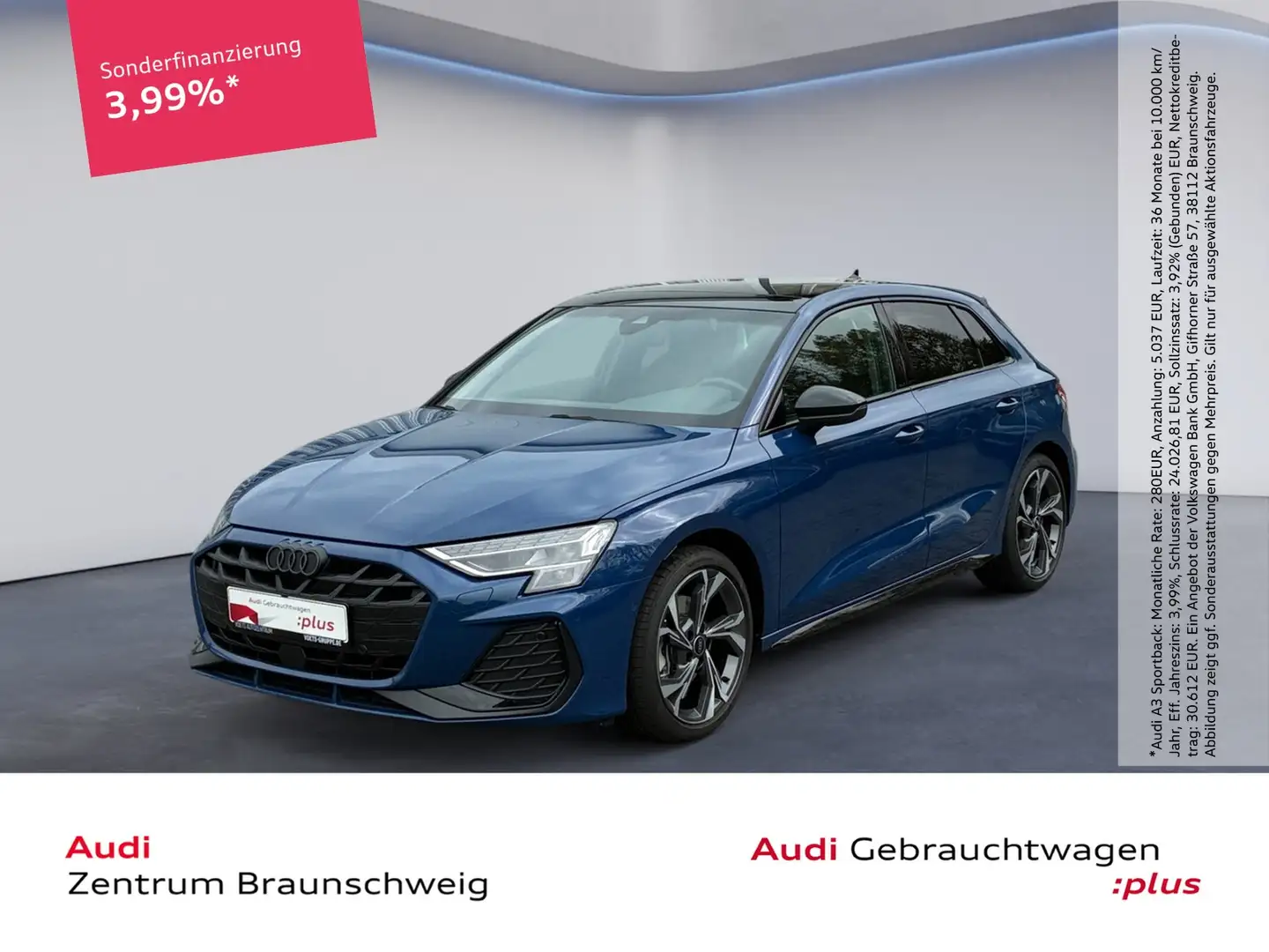 Audi A3 Sportback S line 35 TFSI S tronic PANO+LED+Rear... Blauw - 1