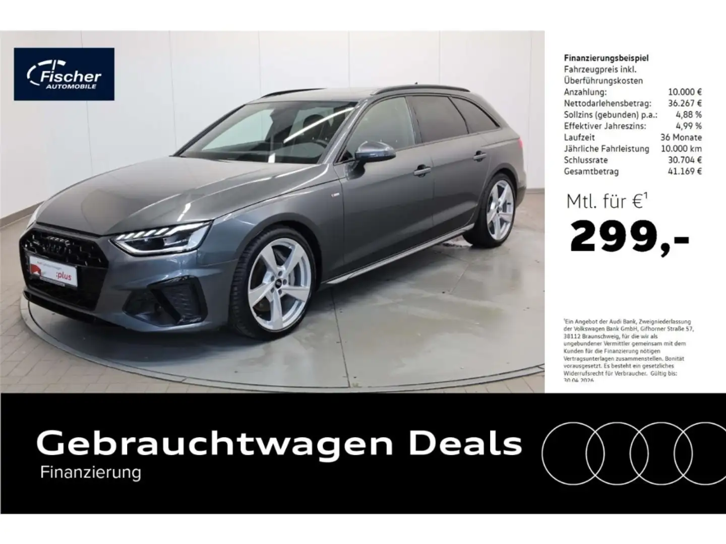 Audi A4 Avant 50 TDI quattro S line Gris - 1