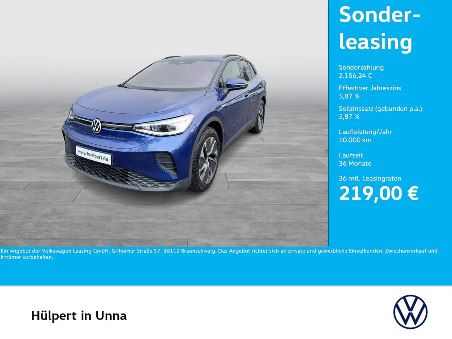 Volkswagen ID.4 Pro Performance CAM ACC LM19 NAVI SITZHEIZ. Blau - 1