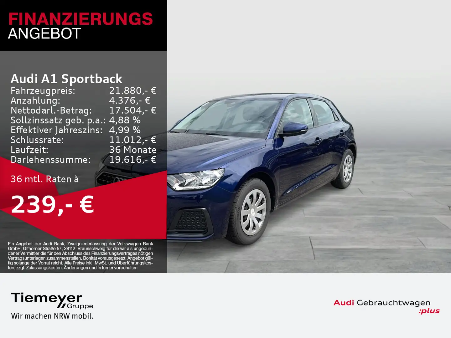 Audi A1 25 TFSI ADVANCED SMART-INT. SITZH S Bleu - 1