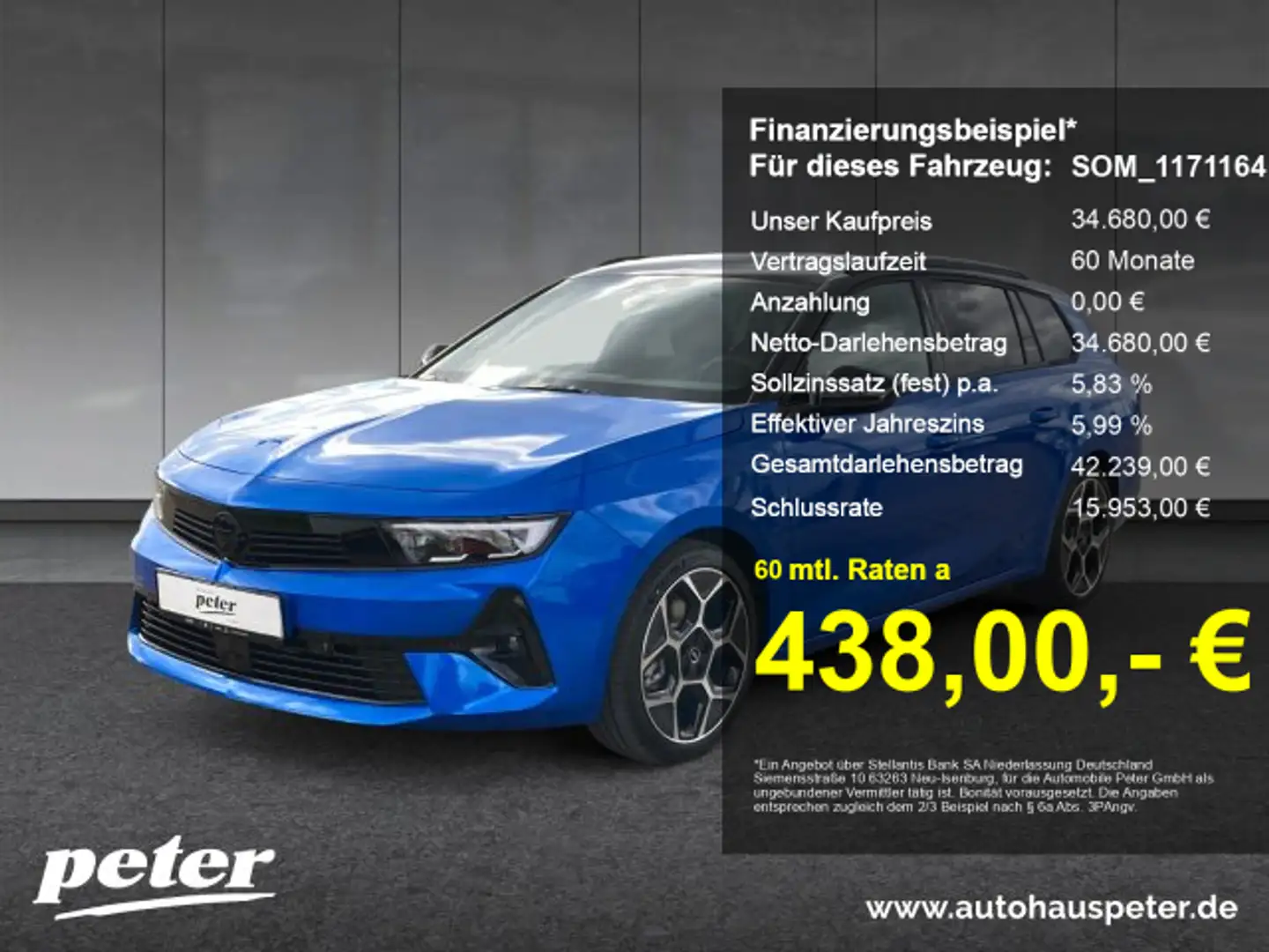Opel Astra Astra ST GS 1.2 Mildhybrid Schiebedach Navi RFK Blau - 1