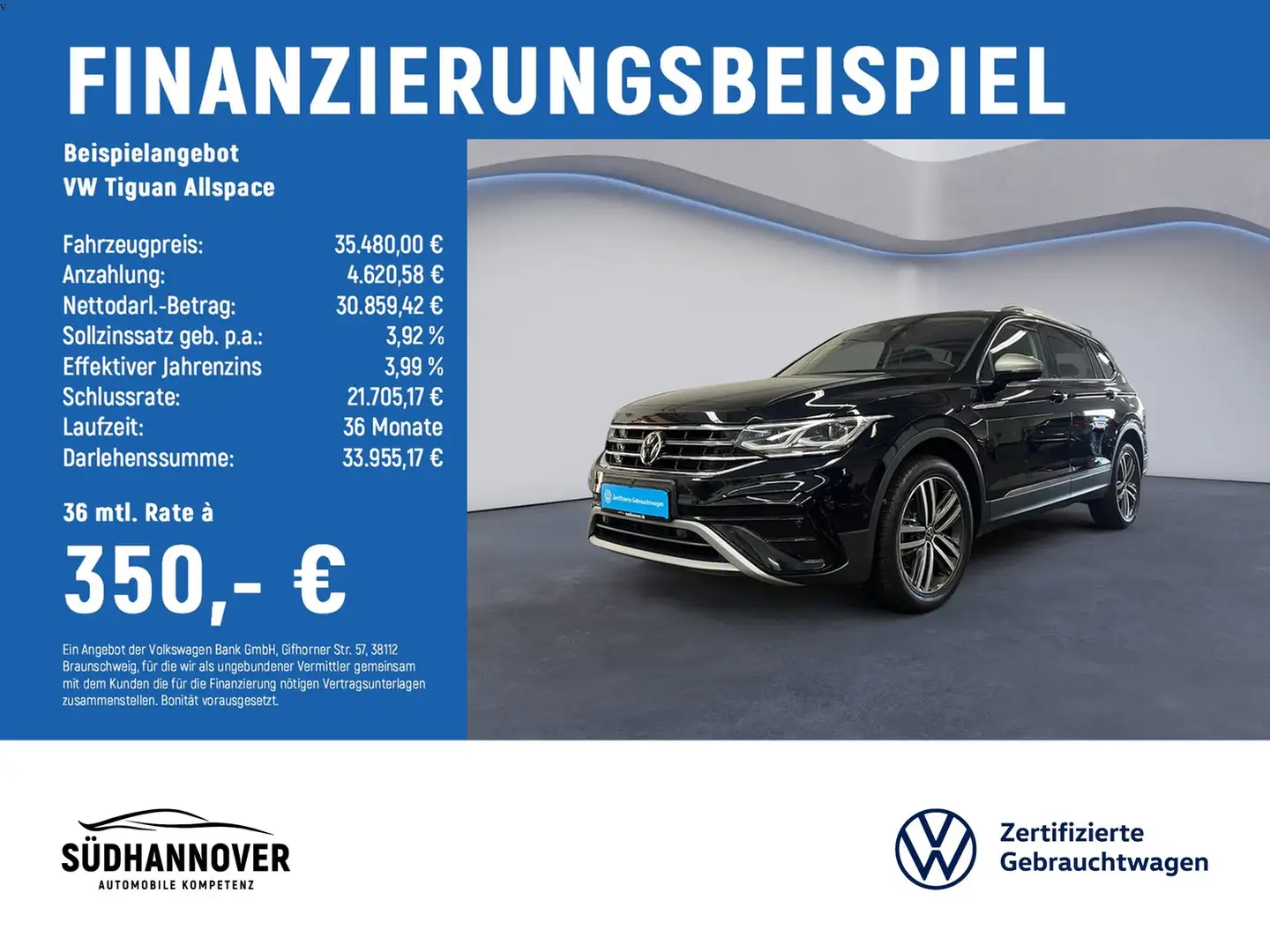 Volkswagen Tiguan Allspace Elegance 2.0 TDI DSG 4Motion AHK Schwarz - 2