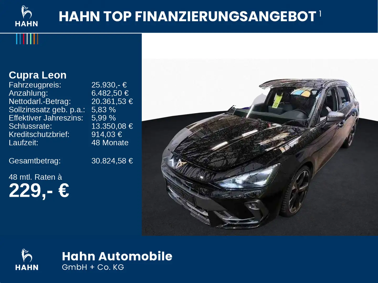 CUPRA Leon Sportstourer 1.5eTSI DSG LED Navi ACC CAM Schwarz - 2