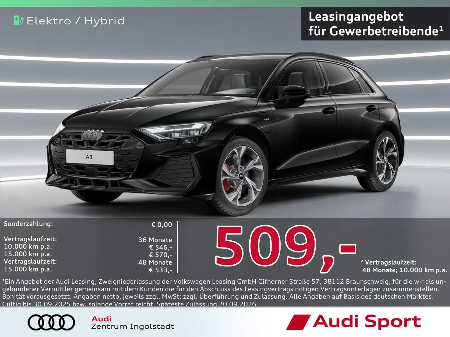 Audi A3 SB S line 45 TFSI e S tronic UPE 61.280,- Schwarz - 2