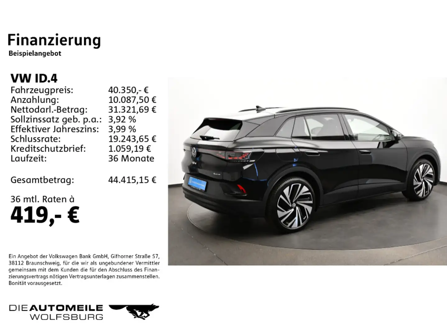 Volkswagen ID.4 4Motion Pro Matrix/HeadUp/H+K/AHK/ACC Schwarz - 2