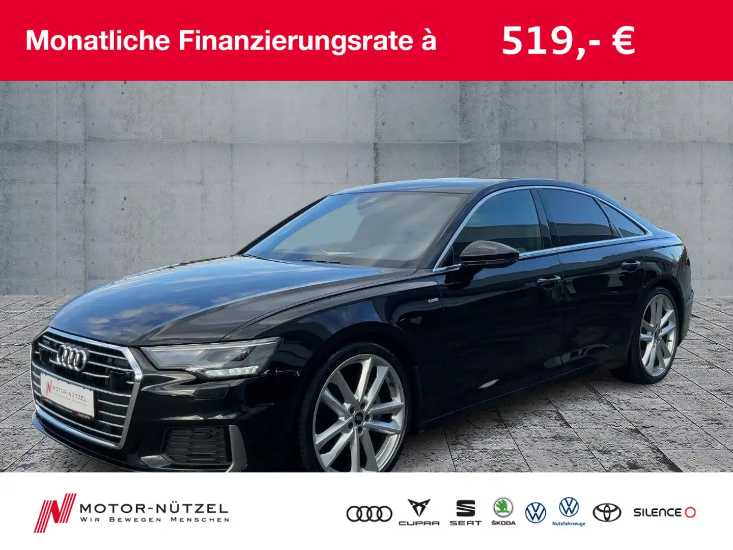 Audi A6 45 TDI QU 2xS-LINE LED+NAV+ACC+PANO Schwarz - 1