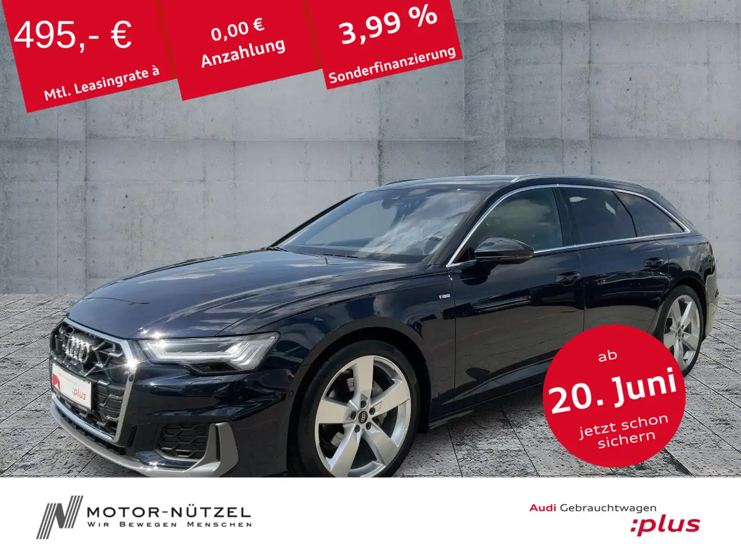Audi A6 35 TDI S-TR S-LINE MATRIX+NAVI+AHK+360° Blau - 1