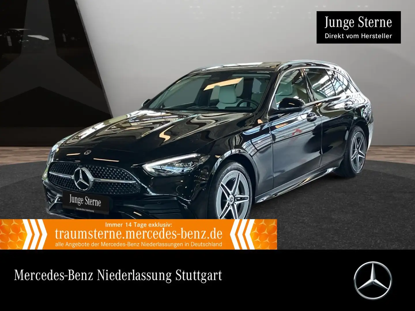 Mercedes-Benz C 300 de T 4M AMG+PANO+360+LED+TOTW+KEYLESS+9G Schwarz - 1