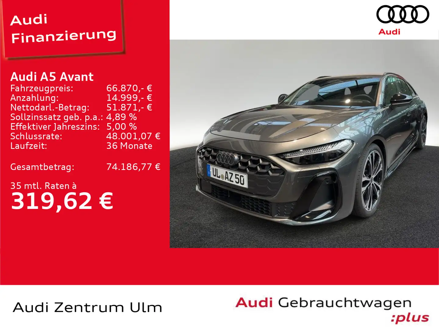 Audi A5 TDI quattro S line AHK B&O HuD 360°KAM Grau - 1