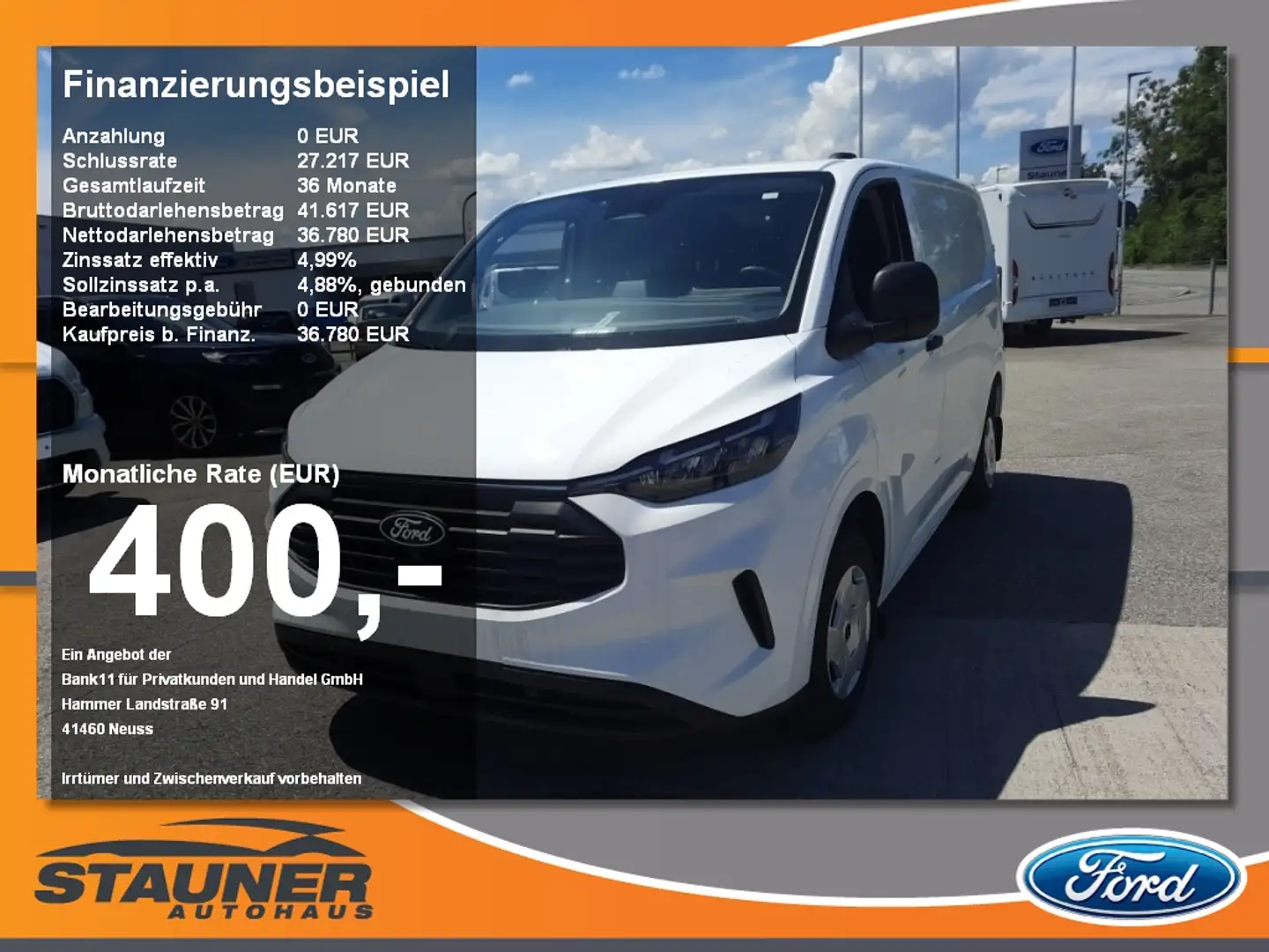 Ford Transit Custom Trend 300L1 Neues Modell RFK Weiß - 1