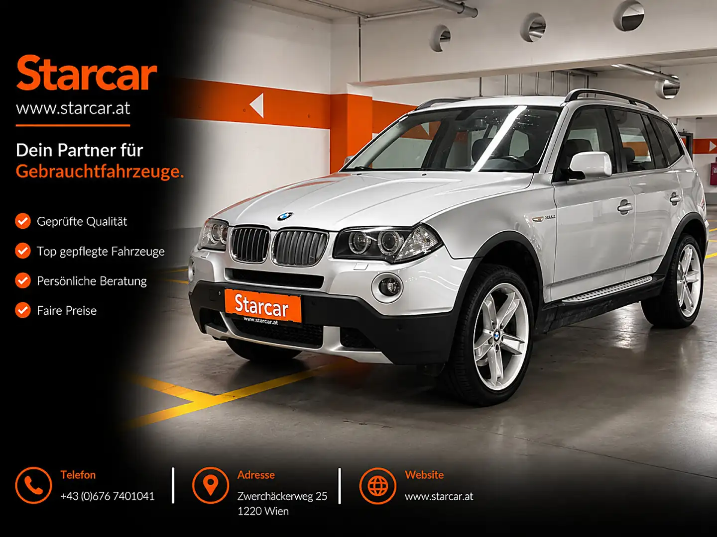 BMW X3 3,0d Aut.*1.BESITZ*XENON*TEILLEDER* Grau - 1