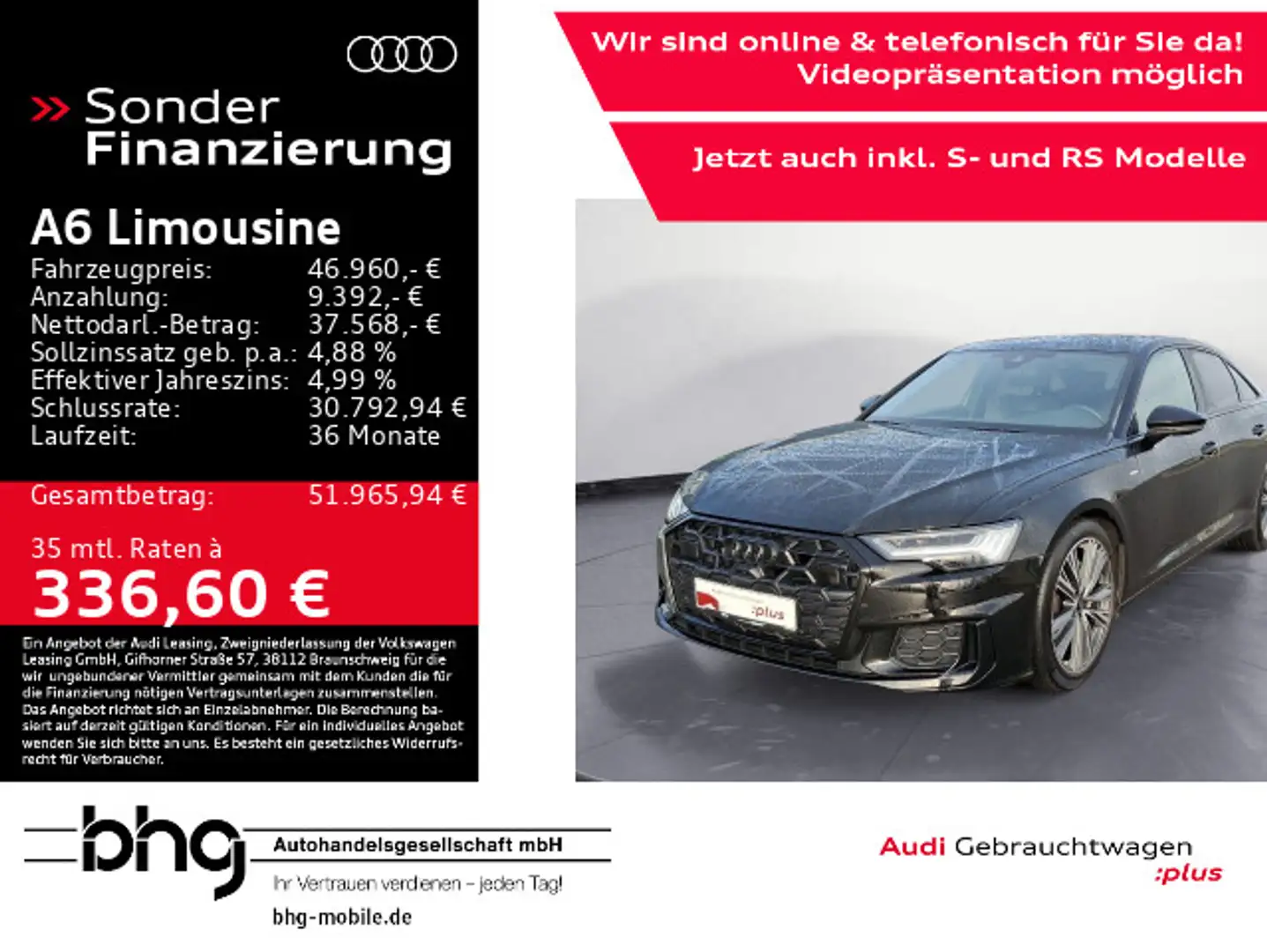 Audi A6 45 TFSI S-tronic S-Line Business Schwarz - 1