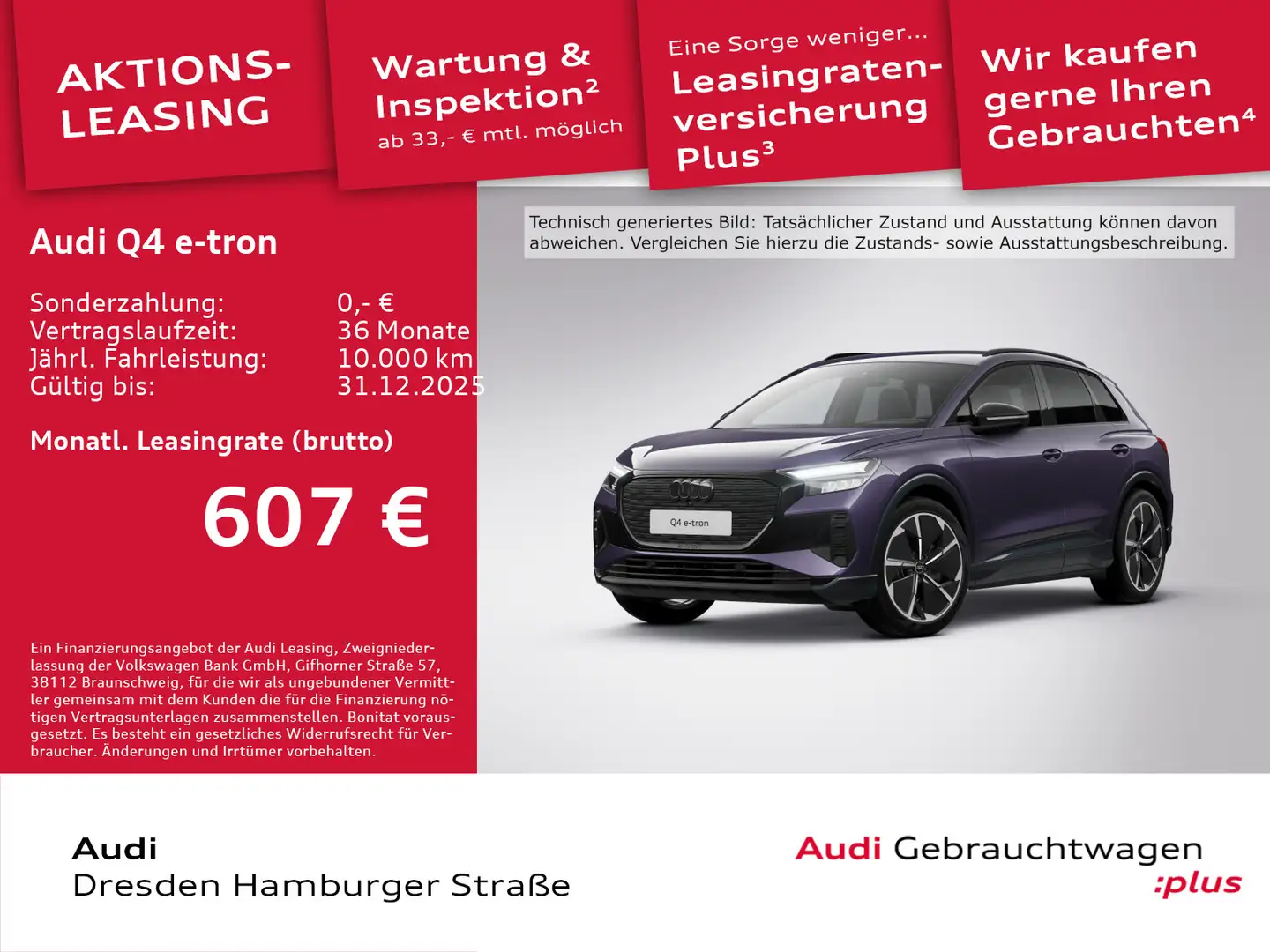 Audi Q4 e-tron 55 quattro Navi pro Wärmepumpe AHZV Violett - 1