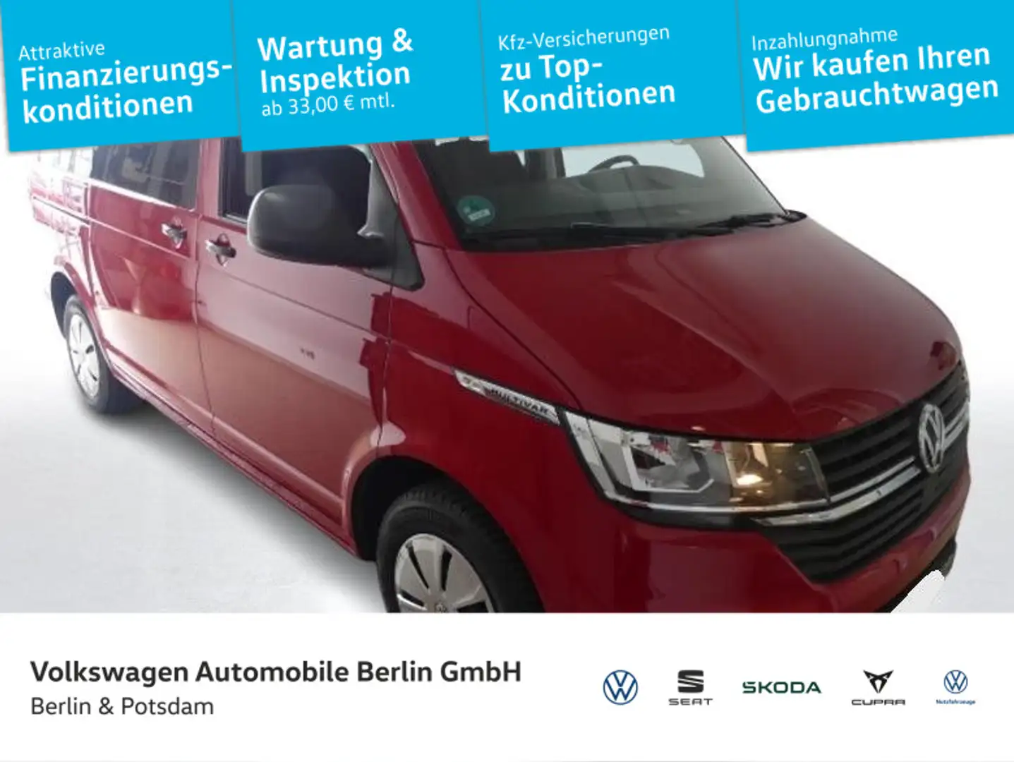 Volkswagen T6.1 Multivan 2.0 TDI Family Klima Navi 7 Sitze Roşu - 1
