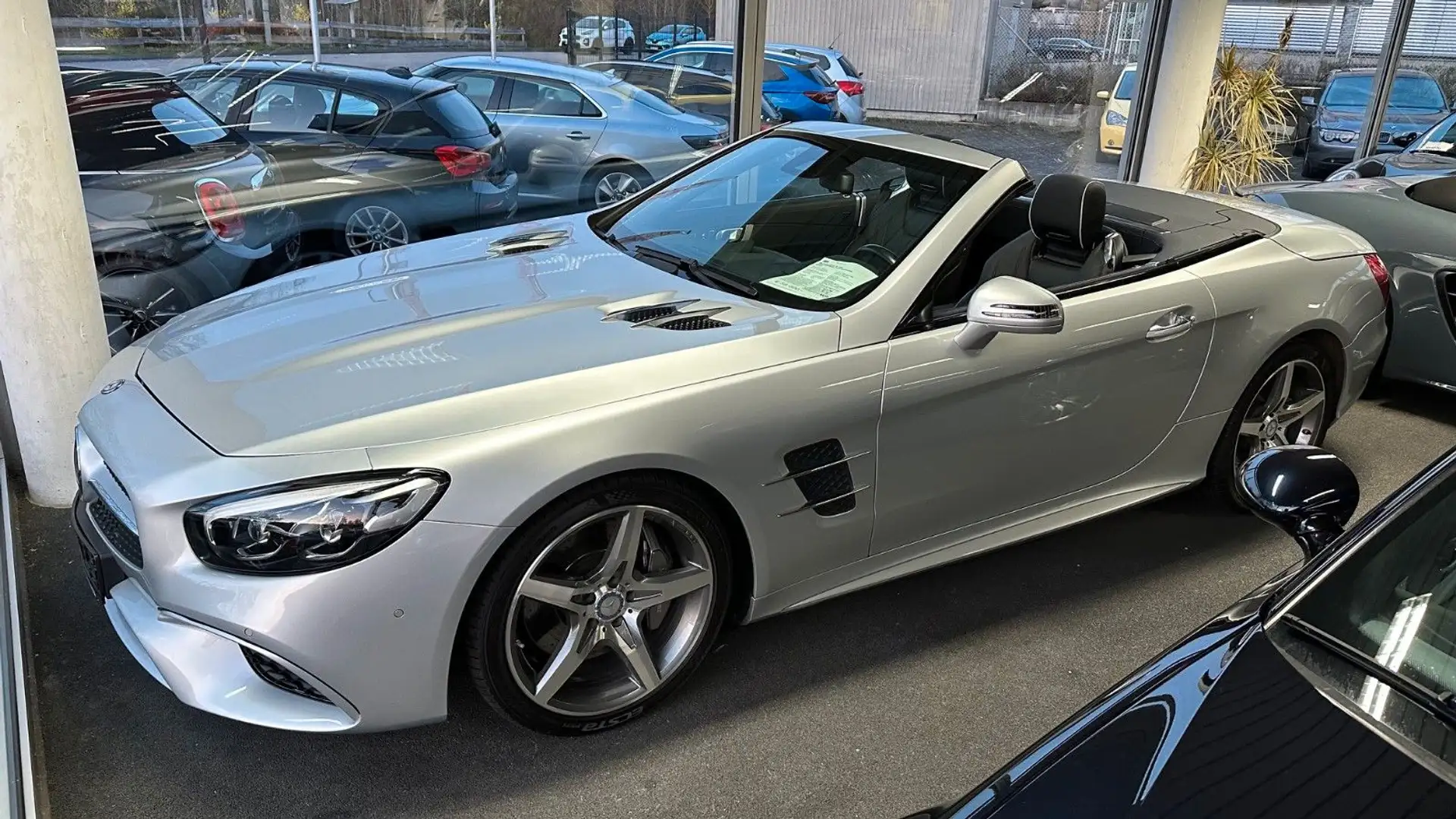Mercedes-Benz SL 400 AMG/1.Hd/MWSt./Garantie/Netto 47.600.-€ srebrna - 1