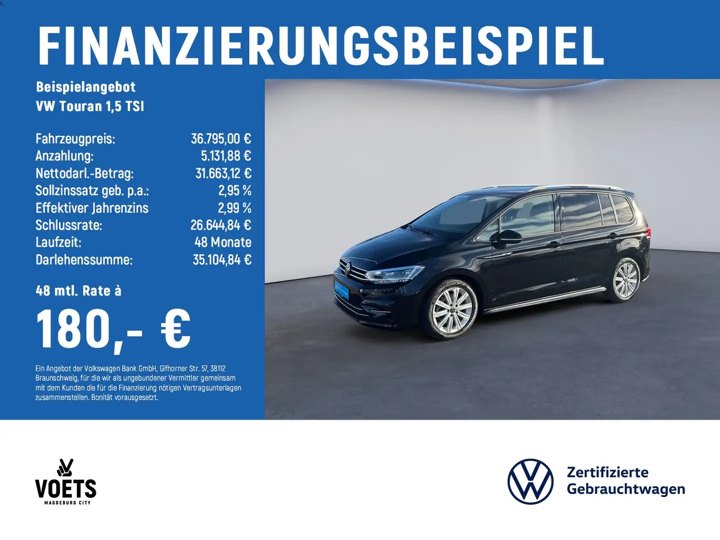 Volkswagen Touran 1,5 TSI Comfortline DSG+KAMNAVI+LED+ALLWETTER Noir - 2