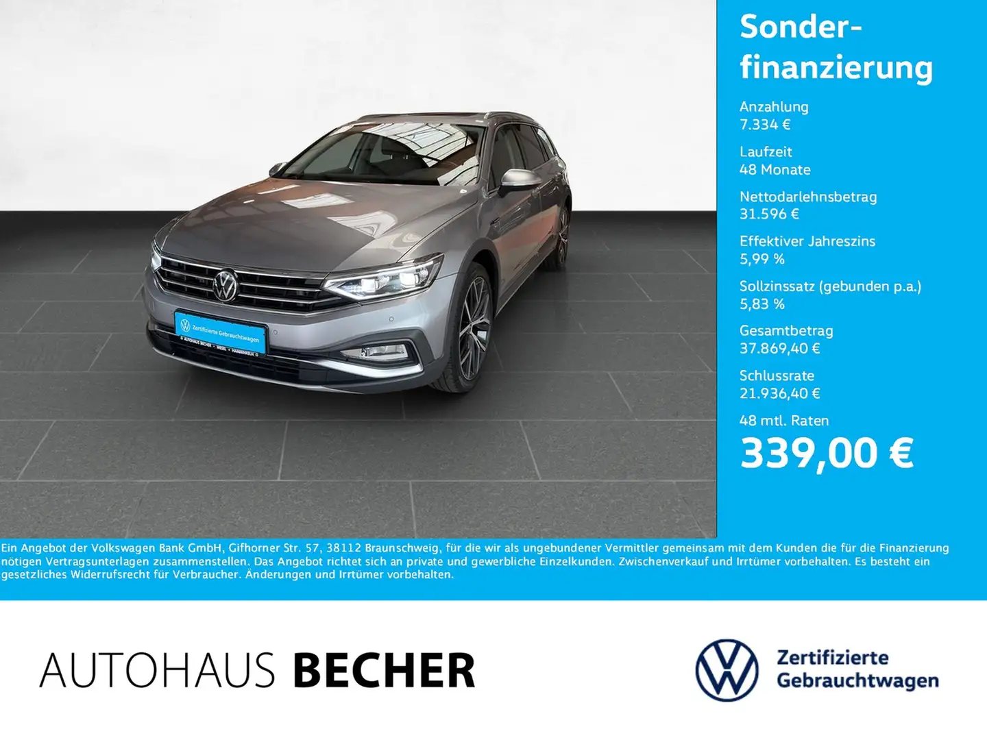 Volkswagen Passat Alltrack 2.0 TDI 4MOTION DSG /AHK/Matrix Argent - 1