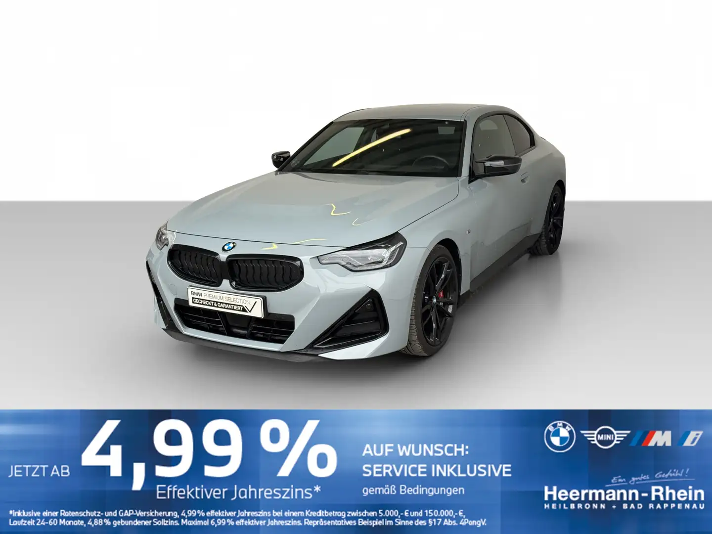 BMW 240 MiA Coupé M Paket LiveCock.LED.DriveAss.ParkA Gris - 2