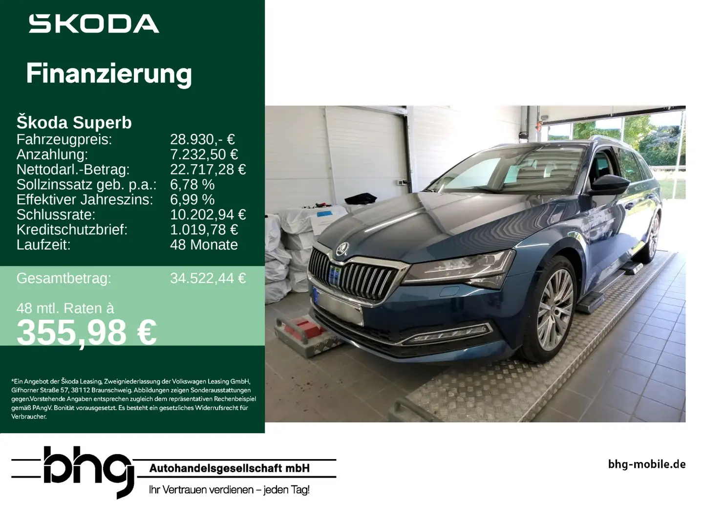 Skoda Superb Combi 2.0 TDI DSG Premium Edition Bleu - 1