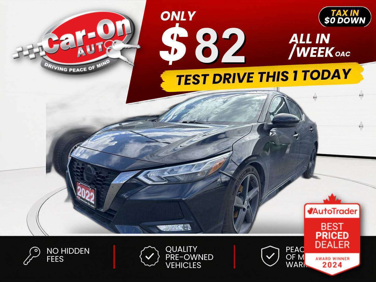 Black 2022 Nissan Sentra SR FWD Sedan Front-Wheel Drive Automatic