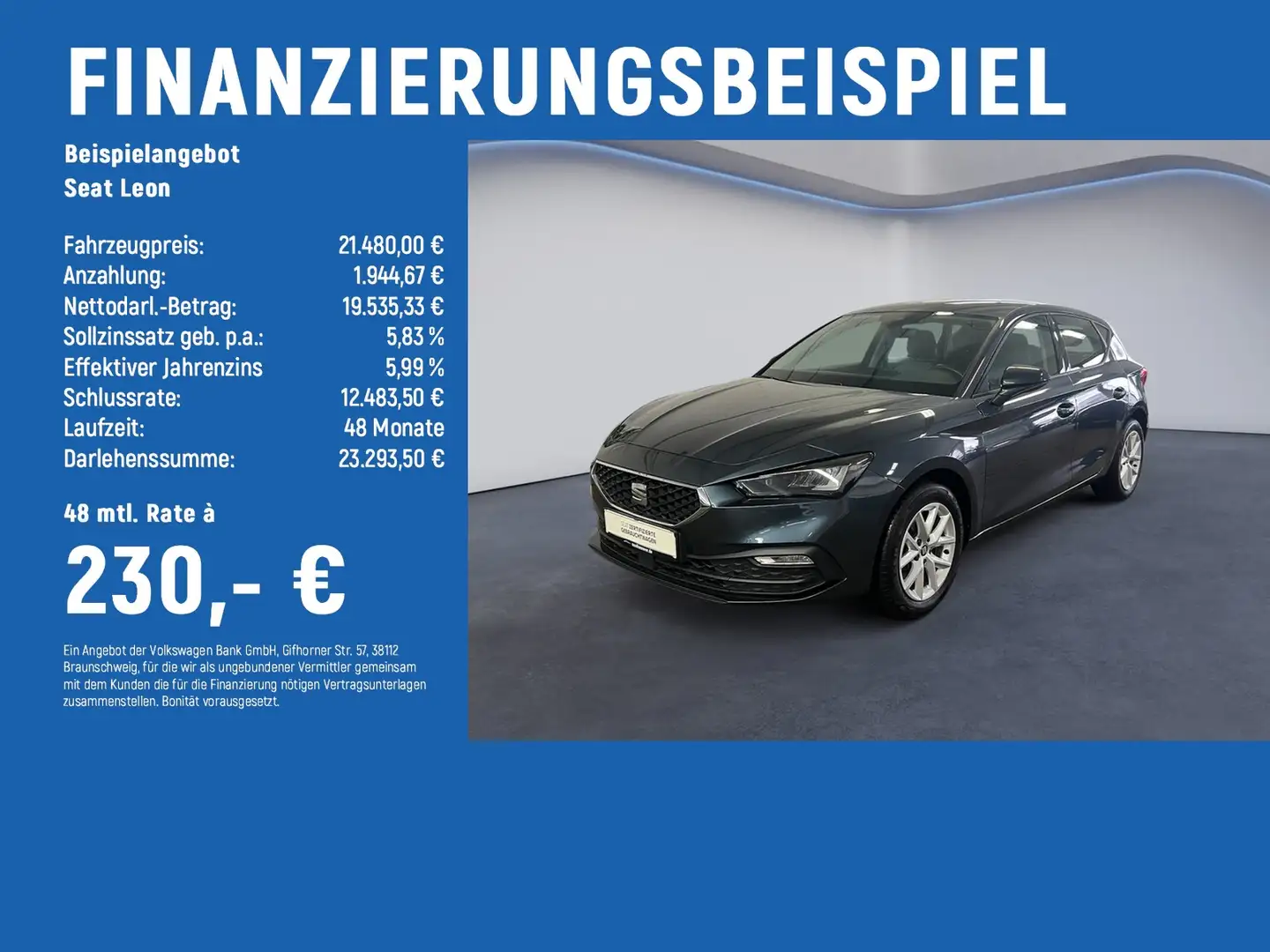 SEAT Leon Style 2.0 TDI DSG NAVI+LED+SHZ+PDC+KAMERA Grau - 2