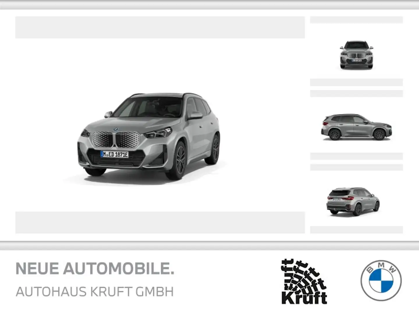 BMW iX1 eDrive20 0,25%DW+MSPORT+HEAD UP+LUXURY+18LM+PANO+A Silber - 1