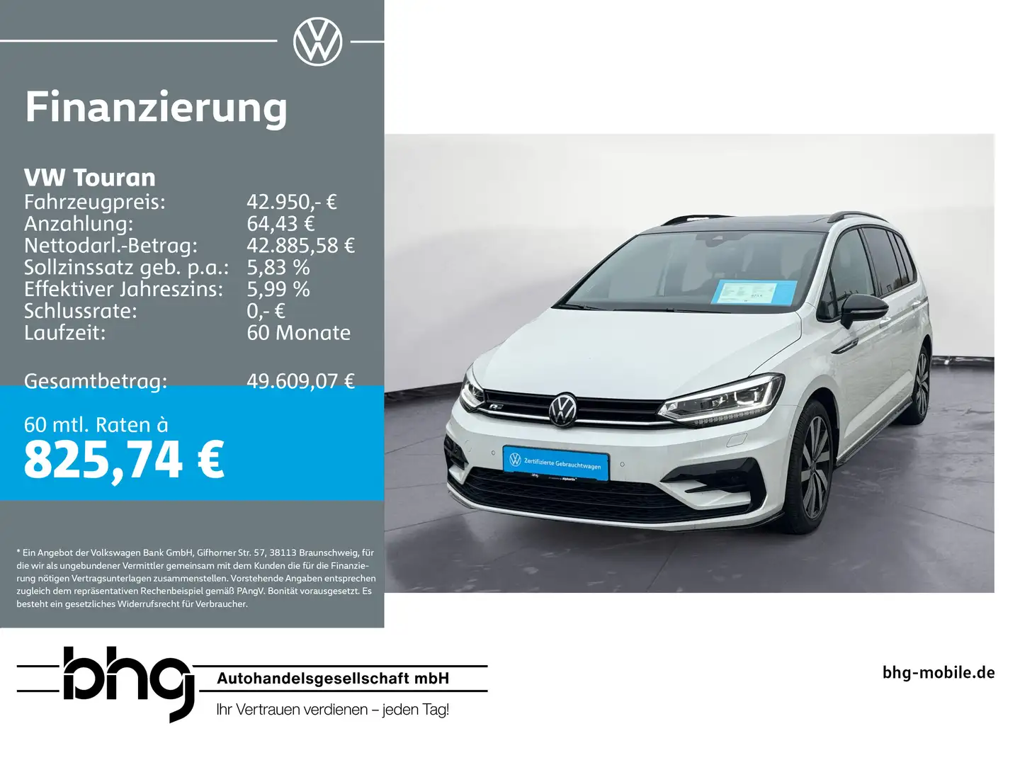 Volkswagen Touran 2.0 TDI DSG Highline R-Line BlackStyle Weiß - 1