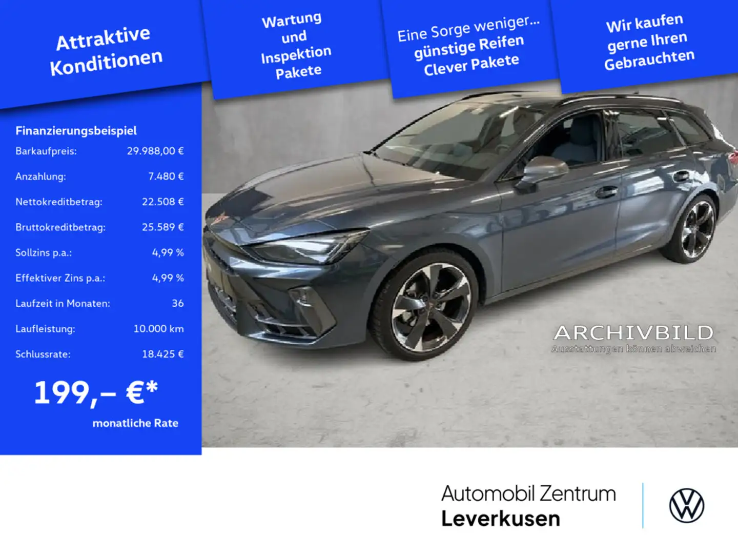 CUPRA Leon ST DSG NAVI VIRT ACC EDER KAM CARPLAY SH Gris - 1