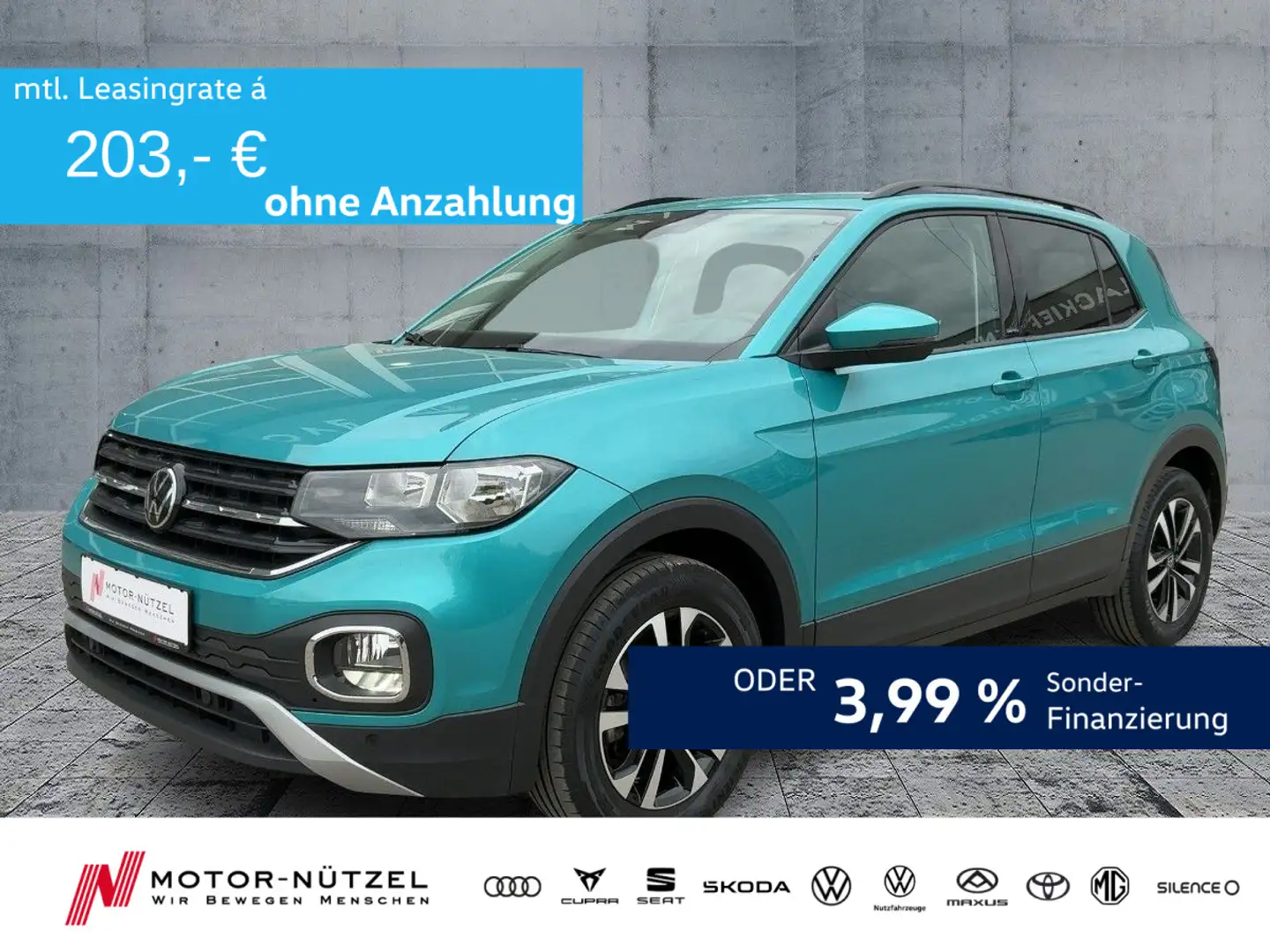Volkswagen T-Cross 1.0TSI UNITED 5JG+APP+BT+ACC+SHZ+PDC+NSW Blau - 1