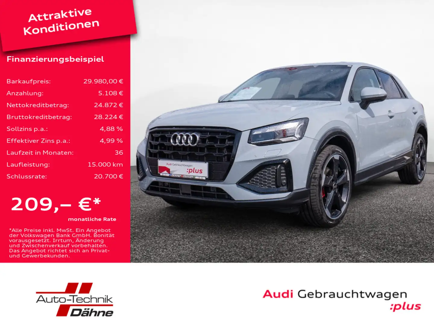 Audi Q2 35 TFSI advanced SHZ NAVI AHK MATRIX-LED Gris - 1