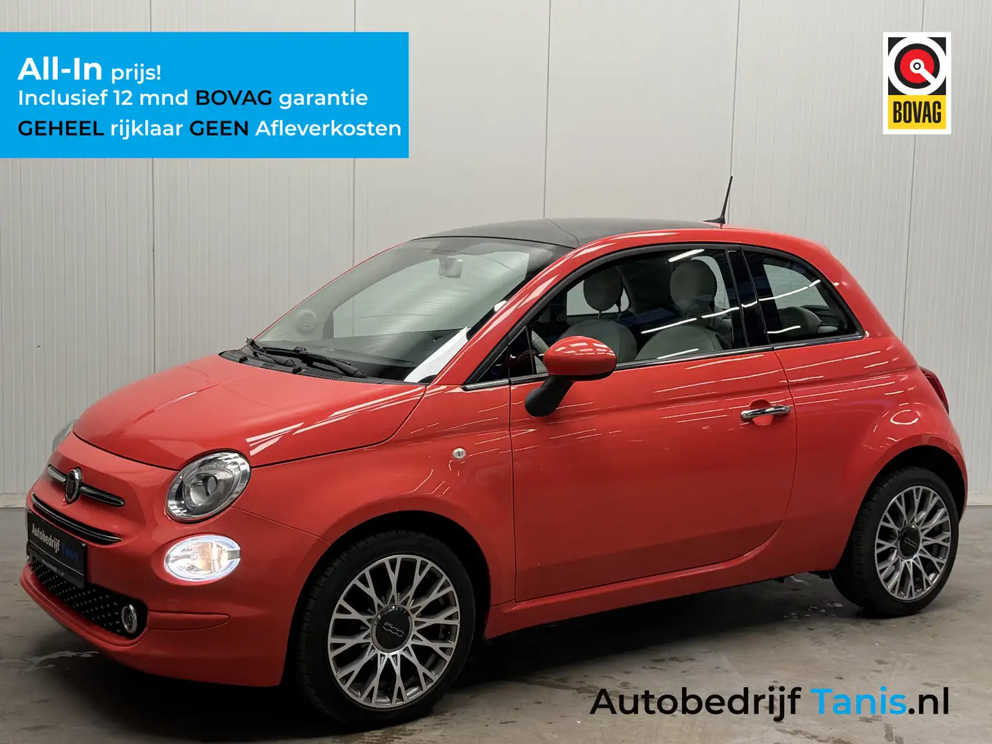 Fiat 500 1.2 Lounge AIRCO/ECC-PANODAK-NAVI by CARPLAY-PDC-L Rood - 1