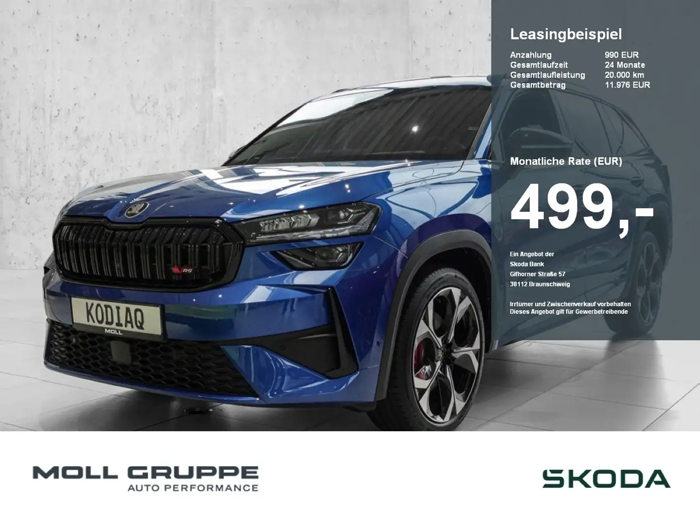 Skoda Kodiaq 2.0 TSI W RS 360 4xSHZ ACC AHK AUT ELSITZ Blau - 1