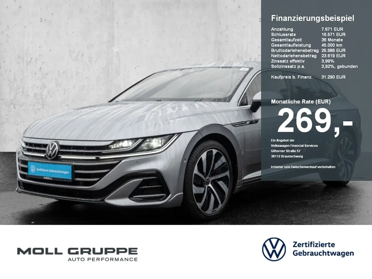 Volkswagen Arteon Shooting Brake 2.0 TDI DSG R-Line Silber - 1