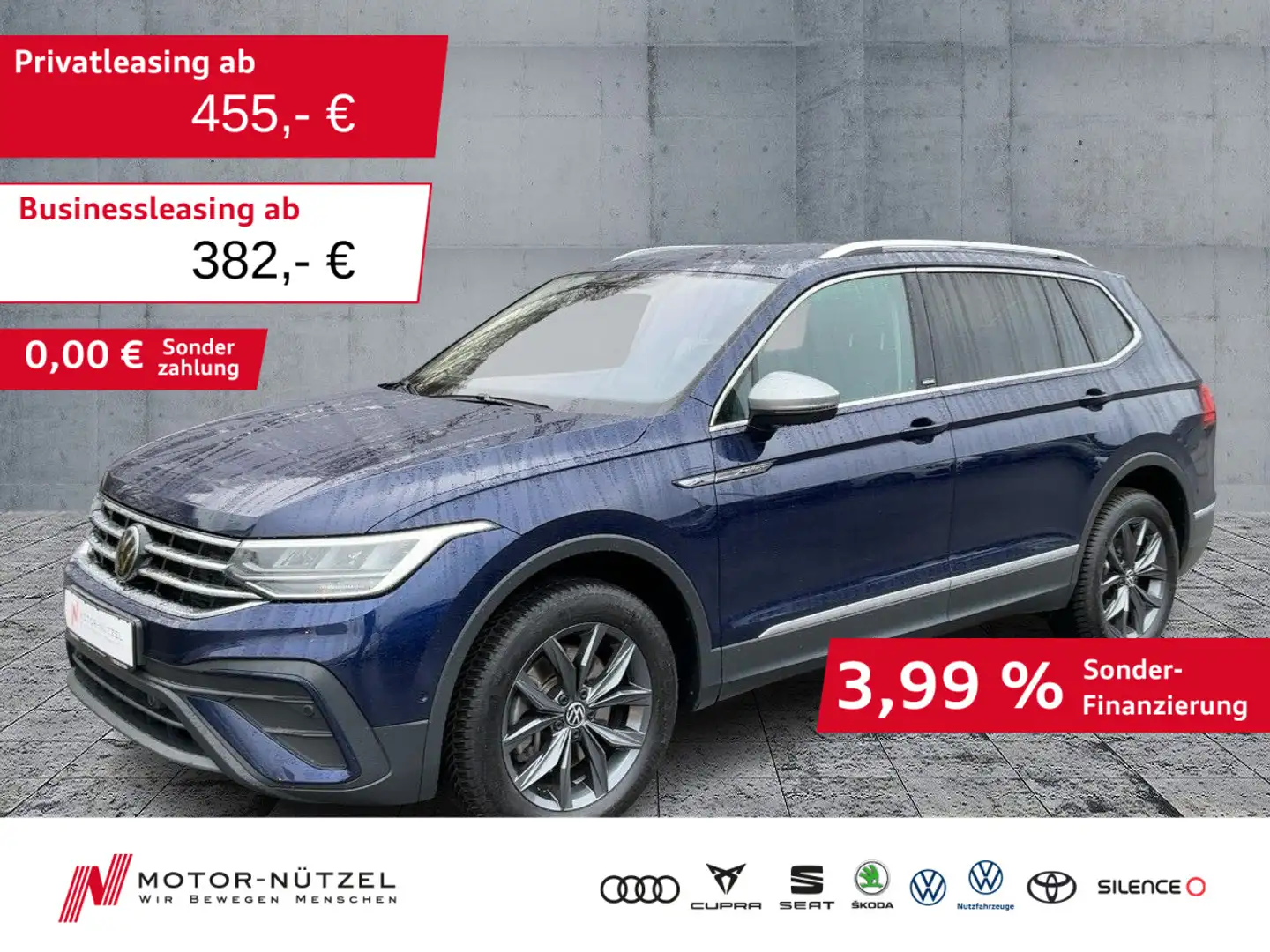 Volkswagen Tiguan Allspace 2.0 TDI 4M MOVE LED+NAVI+AHK+7SI Blau - 1