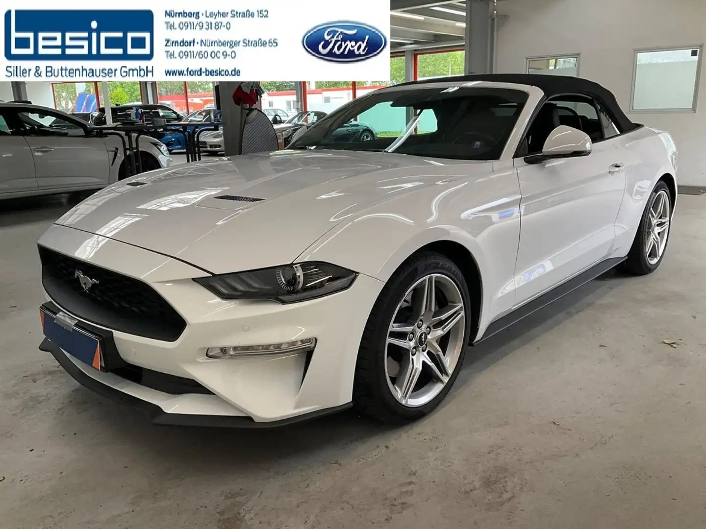 Ford Mustang Cabrio 2,3 EcoBoost*Automatik*Windschott*LED*B&O* Weiß - 1