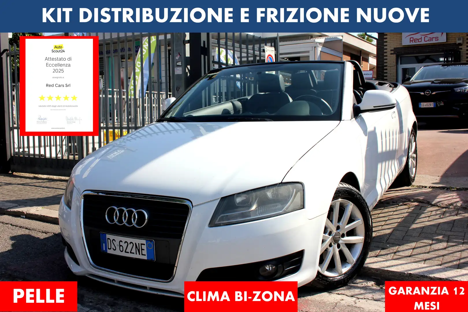 Audi A3 Cabrio 2.0 tdi Ambition 140 cv GARANZIA PELLE TOT - 1
