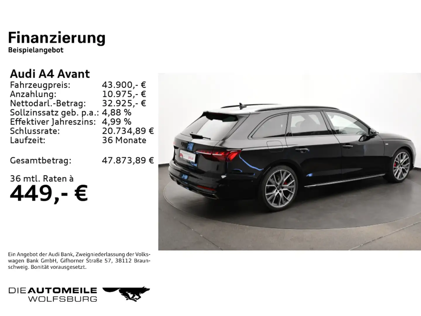 Audi A4 40 TFSI S tronic S line Schwarz - 2