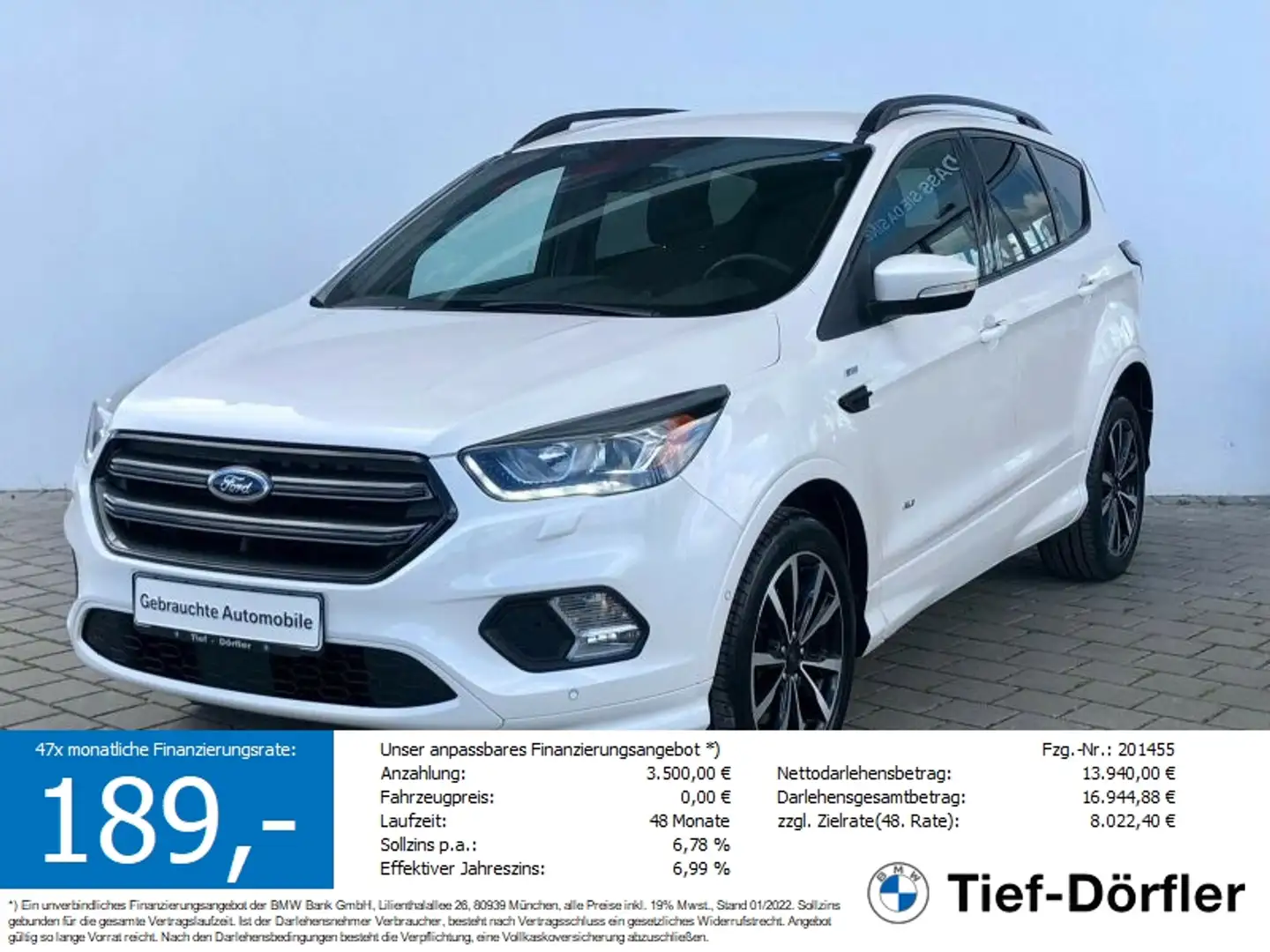 Ford Kuga 2.0 TDCI 4x4 ST line CAM/NAV/HiFi/LHZ Blanco - 1
