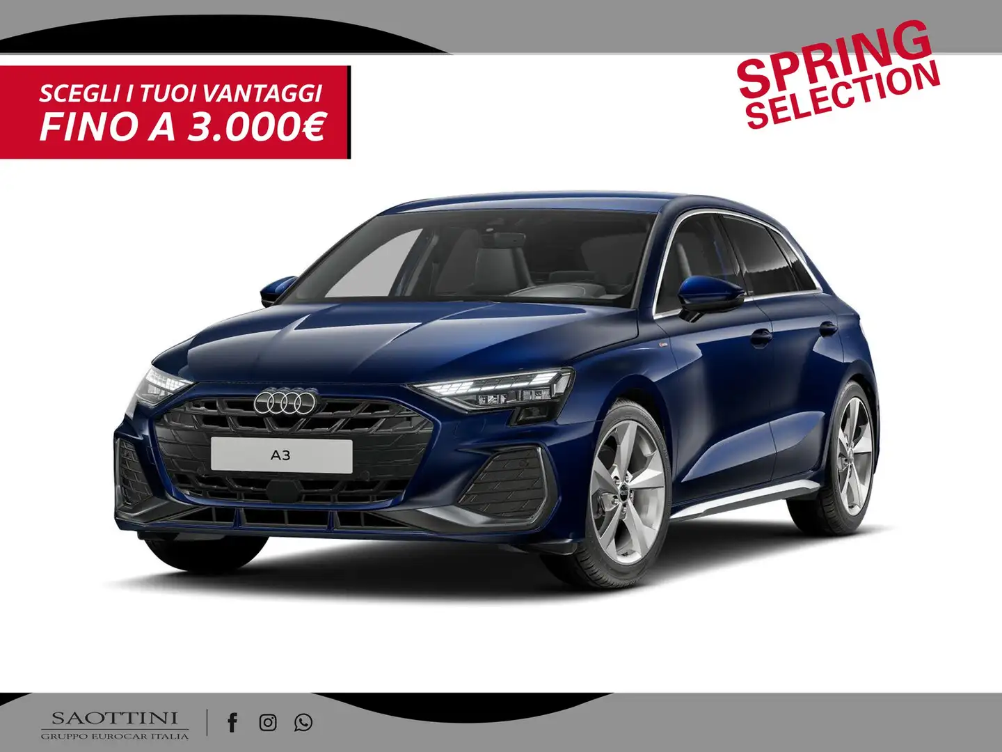 Audi A3 Sportback 35 2.0 TDI S line edition S tronic Blu/Azzurro - 1