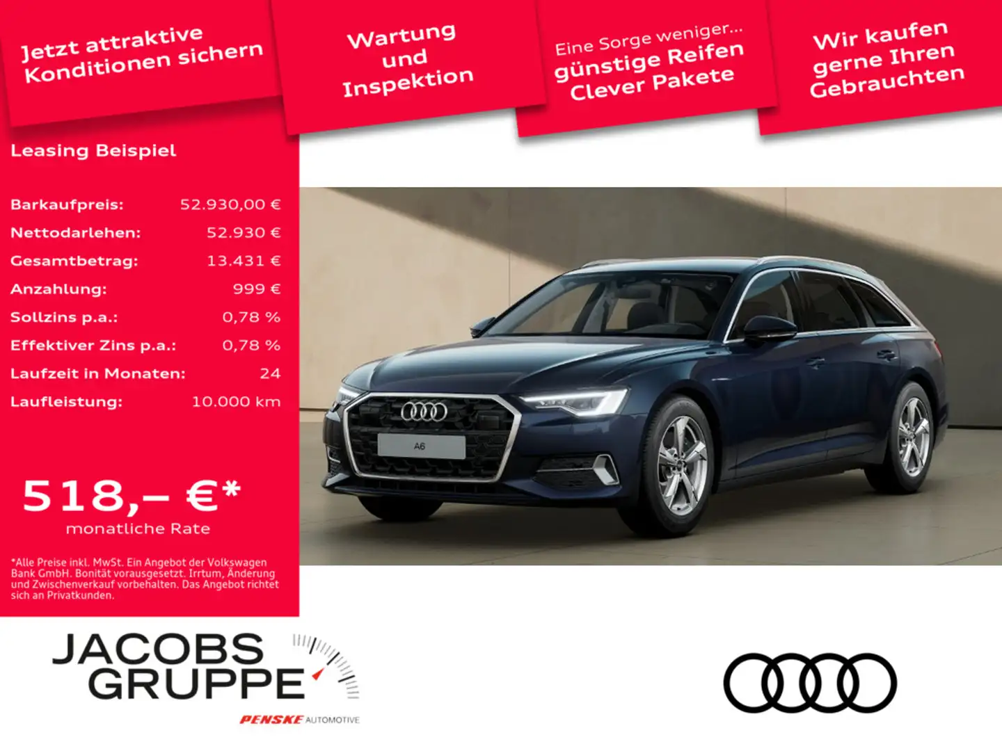 Audi A6 Avant 45 TFSI advanced AHK, Kamera, Matrix Blau - 1